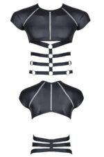 Męski t-shirt z wetlooka z dekoracyjnymi wstawkami z taśmy i gumy xxl - obrazek 5