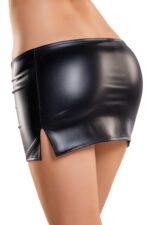Glossy shiny wetlook skirt camren - black xl - obrazek 3