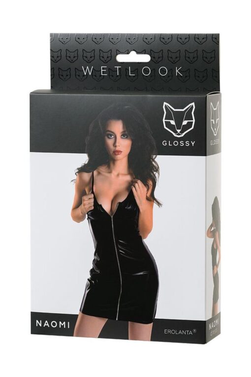 Wetlook black dress naomi - black m - obrazek 5
