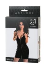 Wetlook black dress naomi - black s - obrazek 5
