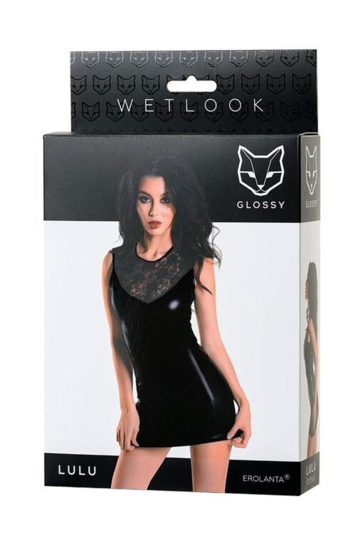 Wetlook black dress lulu - black m - obrazek 5