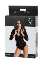 Wetlook body dress alessia - black m - obrazek 6