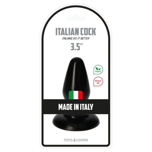 Korek analny Italian Cock 3,5" – czarny - obrazek 4