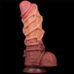 10.5' dual layered platinum silicone cock with rope - obrazek 4