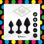 Zestaw korków analnych FeelzToys Bibi – 3 sztuki, czarne - obrazek 3