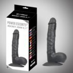 Rocket John – realistyczne dildo – 9,1 cala – czarne - obrazek 2