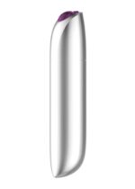 Stymulator – Ładowany pociskowy wibrator o dużej mocy, USB, 20 funkcji – srebrny - obrazek 2