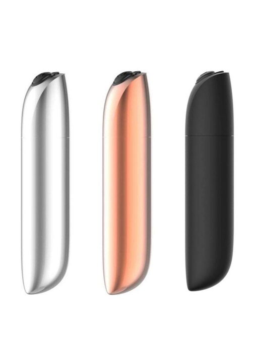 Stymulator – Ładowany pociskowy wibrator o dużej mocy, USB, 20 funkcji – srebrny - obrazek 4