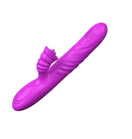 Angelia – fioletowy wibrator USB, 3 funkcje posuwania i 20 trybów wibracji - obrazek 2
