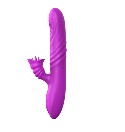 Angelia – fioletowy wibrator USB, 3 funkcje posuwania i 20 trybów wibracji - obrazek 3