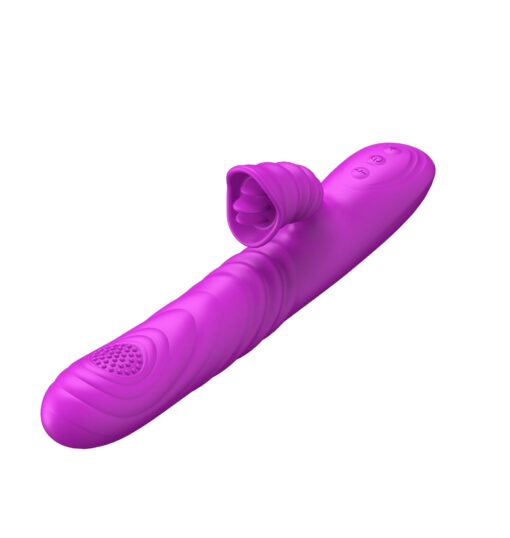 Angelia – fioletowy wibrator USB, 3 funkcje posuwania i 20 trybów wibracji - obrazek 4