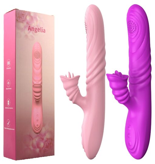 Angelia – fioletowy wibrator USB, 3 funkcje posuwania i 20 trybów wibracji - obrazek 8