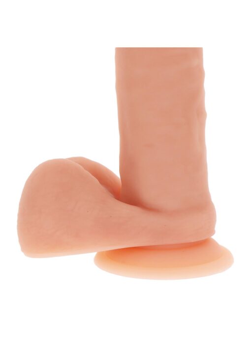 Silicone dildo 8 inch w balls light skin tone - obrazek 4