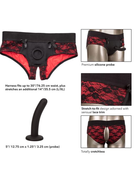Scandal crotchless set l/xl black - obrazek 7
