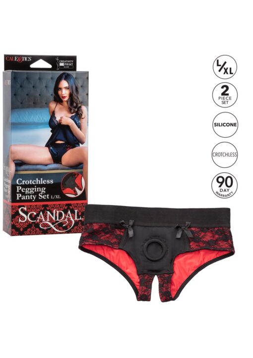 Scandal crotchless set l/xl black - obrazek 8