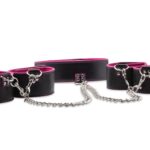 Odwracane kajdanki na ręce, kostki i obroża – różowe