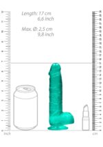 Dildo realistyczne z jądrami – turkusowe – 6" / 15 cm - obrazek 4