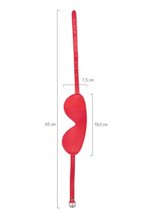 Maska erotyczna – Anonymo – skóra PU, czerwona, 65 cm - obrazek 5