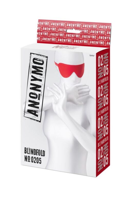 Maska erotyczna – Anonymo – skóra PU, czerwona, 65 cm - obrazek 6