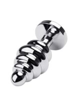 Silver Anal Plug with Red Gem – korek analny z czerwonym kryształem - obrazek 3