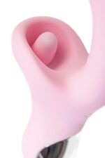Jos vibrator with clitoral stimulator patti with moving tongue, silicone, red, 24 cm - obrazek 13