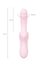 Jos vibrator with clitoral stimulator patti with moving tongue, silicone, red, 24 cm - obrazek 8
