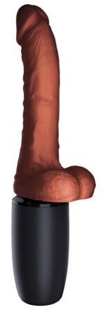 KCP – dildo 7,5" z ruchem i jądrami – brązowe - obrazek 2