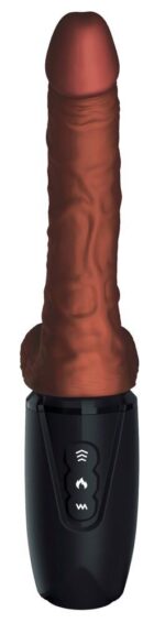 KCP – dildo 7,5" z ruchem i jądrami – brązowe - obrazek 3