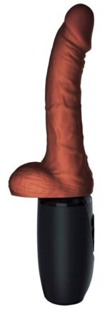 KCP – dildo 7,5" z ruchem i jądrami – brązowe - obrazek 4