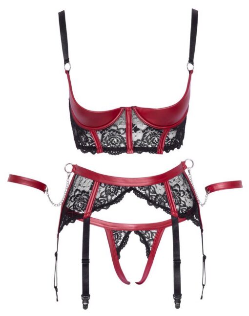 Shelf bra set black/red xl - obrazek 7