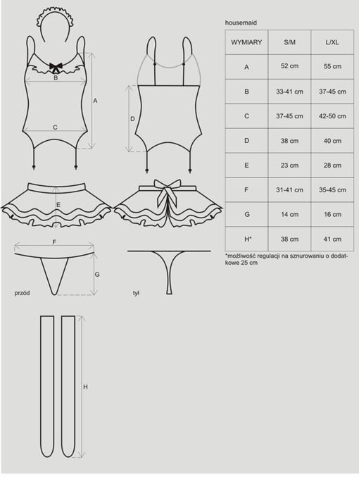 Kostium HOUSEMAID – 5 części – S/M - obrazek 8
