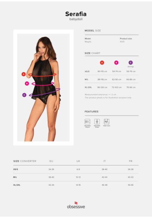 Serafia babydoll i stringi xs/s - obrazek 7
