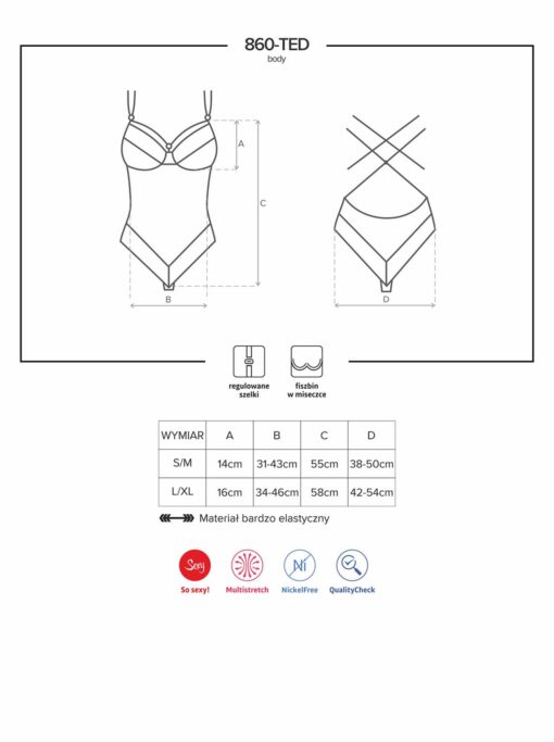 Bielizna – body 860-TED-1 czarne S/M - obrazek 7