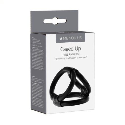 Pierścień – Me You Us Caged Up – klatka na penisa – czarna - obrazek 2