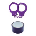 Kajdanki-purple sex extra pvc ribbon and handcuffs - obrazek 3