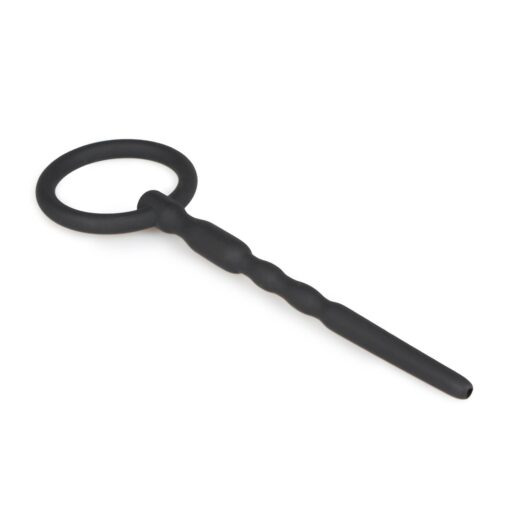 Plug do penisa – silikonowy, z pierścieniem - obrazek 2