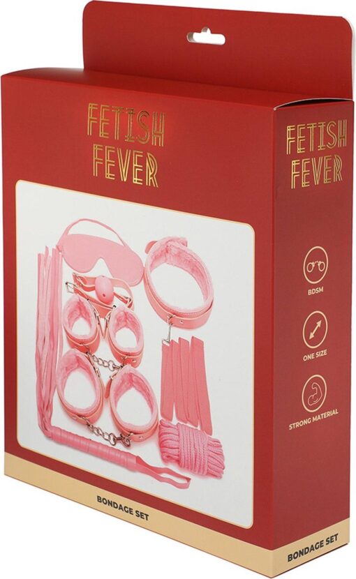 Fetish fever - bondage set - 7 pieces - pink - obrazek 2