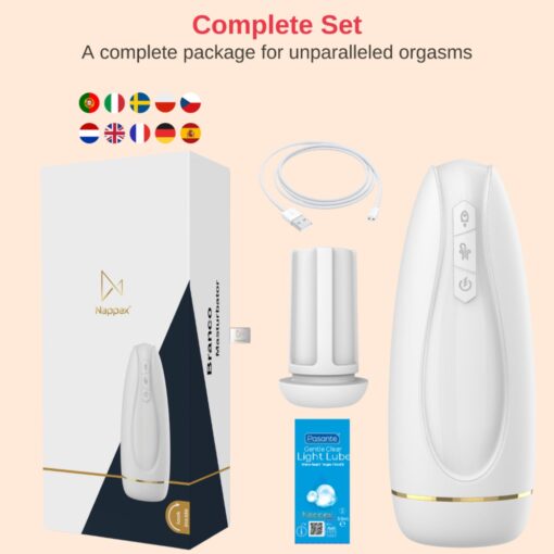 Masturbator - nappex™ branco white - premium mastubators (10 languages) - obrazek 5