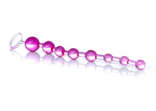 Plug/kulki-jelly anal 10 beads różowe, kulki analne - obrazek 2
