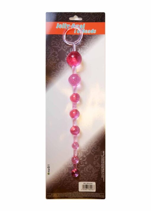 Plug/kulki-jelly anal 10 beads różowe, kulki analne - obrazek 3