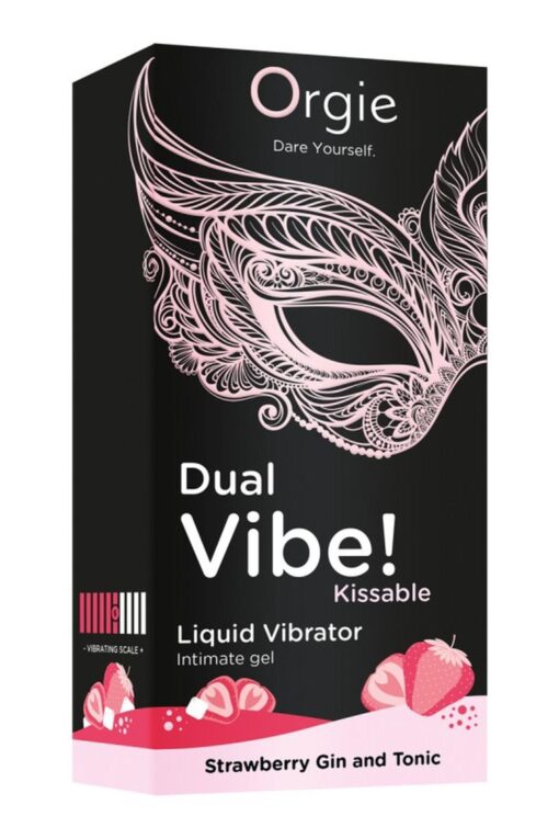 Dual Vibe! – Wibrujący płyn do pocałunków Strawberry Gin & Tonic - obrazek 3