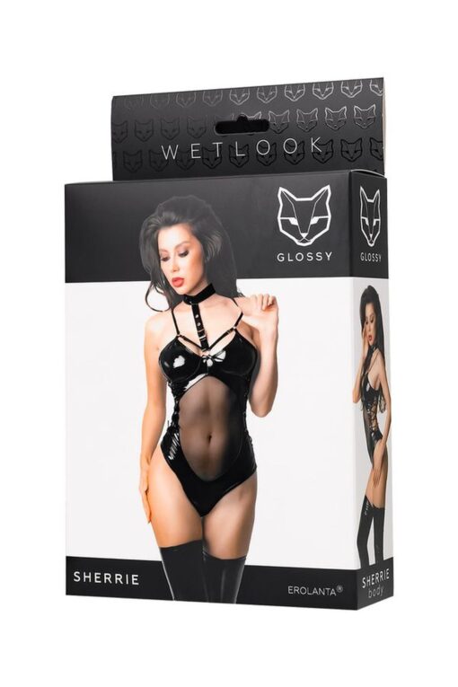Wetlook Body Sherrie – erotyczne body czarne, rozmiar L - obrazek 5