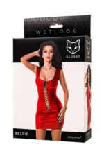 Glossy Bessie Dress – sukienka lateksowa, czerwona, rozmiar L - obrazek 7