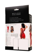Glossy Bessie Dress – czerwona sukienka M – erotyczna sukienka w połyskującym materiale, dopasowany krój, rozmiar M - obrazek 8