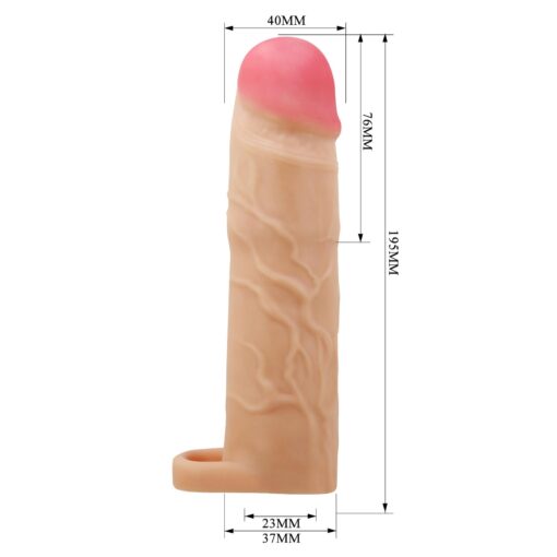Pretty love – Gerd, cielisty, wydłużenie penisa o 3'' (76 mm) – nakładka wydłużająca penisa - obrazek 8