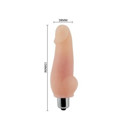 Mini wibrator w kształcie penisa – cielisty - obrazek 2