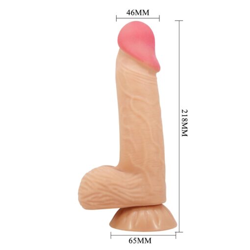 Baile – Sliding Skin 8,1", dildo cieliste, elastyczne, z przyssawką - obrazek 10