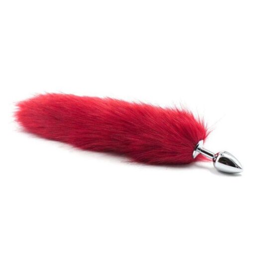 Plug anale con coda long fox tail rossa - obrazek 2