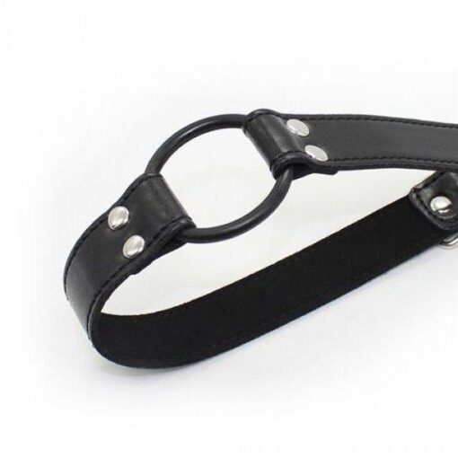 Knebel Easy Belt Ring Gag – czarny - obrazek 2