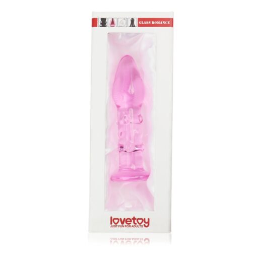 Dildo – 5.5" Glass Romance różowe, szklany penis - obrazek 2